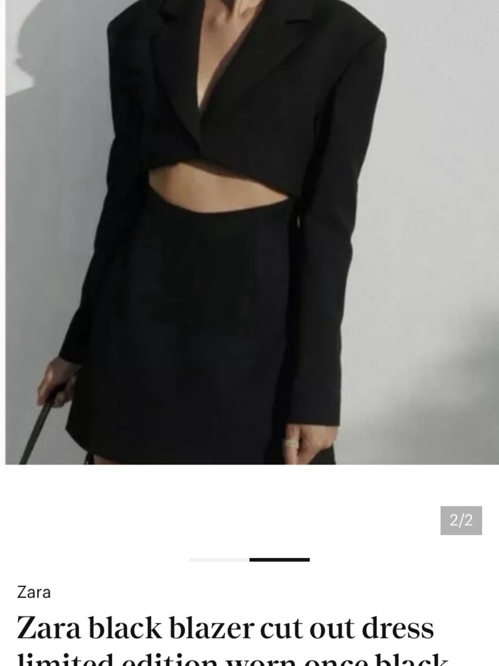 Zara Black Blazer Cut-Out Dress